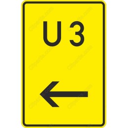 U 3 Left Turn Directional Sign