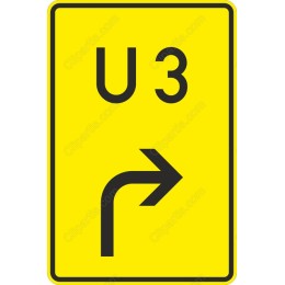 U 3 Directional Road Sign