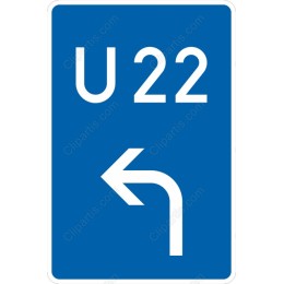 U22 Left Turn Directional Sign