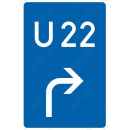 U22 Right Turn Directional Sign