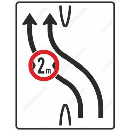 Curvy Road Sign with Height Restriction