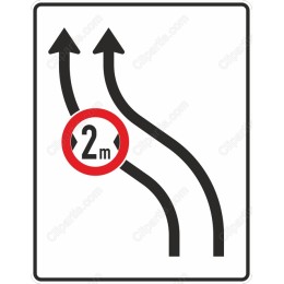 Double Curve Road Sign - 2m Height Restriction
