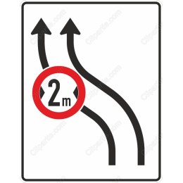 Traffic Direction and Height Restriction Sign