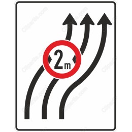 2m Height Restriction Road Sign