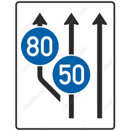 Road Sign : Speed Limit 80 & 50