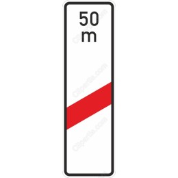 50 Meter Distance Road Sign