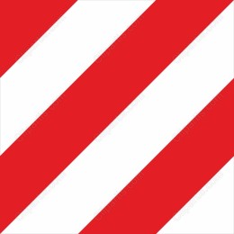 Bold Red and White Diagonal Stripes