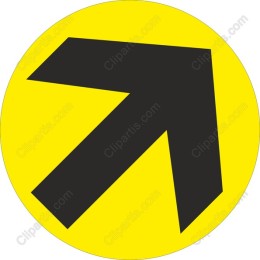 Bold Directional Arrow - Yellow Background