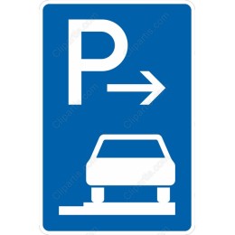 Parking Sign with Directional Arrow