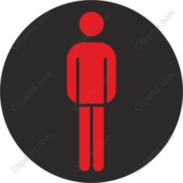 Minimalist Red Human Figure