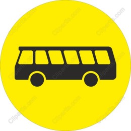 Black Bus Icon on Yellow Background