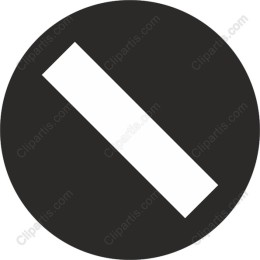Minimalist Black Circle with Diagonal White Strip