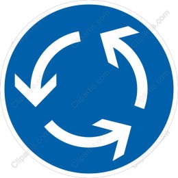 Circular Traffic Roundabout Sign