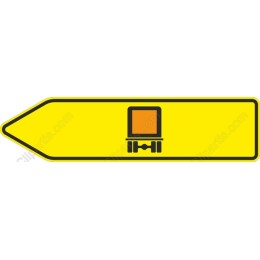 Yellow Directional Sign with Orange Icon