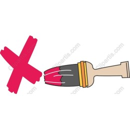 Red Paint Brush with Cross Mark