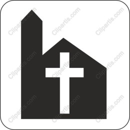 Minimalist Church Icon with Cross