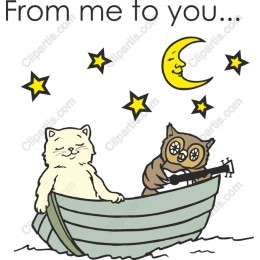 From Me to You Whimsical Cat and Owl