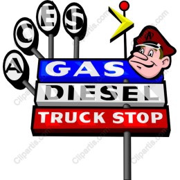 Retro Truck Stop Sign
