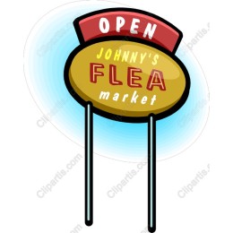 Johnny's Flea Market Open Sign