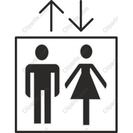 Modern Male and Female Elevator Icon