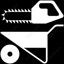 Chainsaw and Wheelbarrow