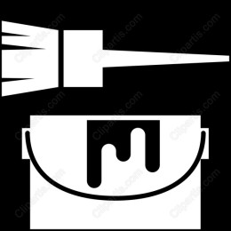 Artistic Paintbrush and Paint Bucket