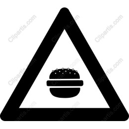 Triangular Hamburger Warning Sign