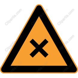 Triangular Caution Sign with Black 'X'