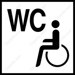 Accessible Restroom Sign - WC Icon with Wheelchair Symbol