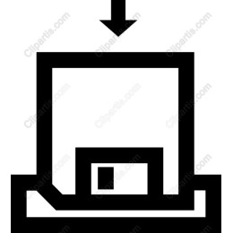 Minimalist Box with Downward Arrow