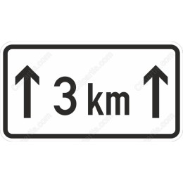 3 km Distance Road Sign