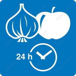 Fresh Produce : Garlic & Apple with 24h Time Icon
