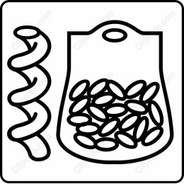 Twisted Pasta and Bean Seeds
