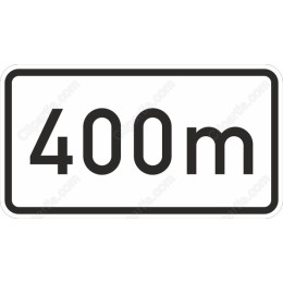 400m Distance Road Sign