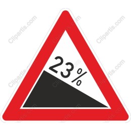 23% Slope Caution Sign