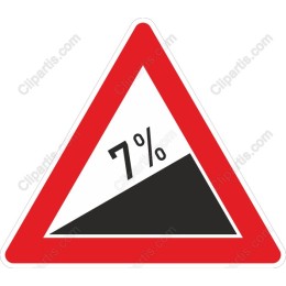 7% Gradient Road Sign