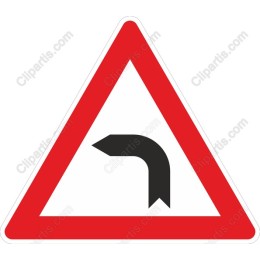 Sharp Left Turn Traffic Sign