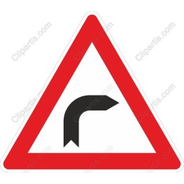 Sharp Turn Ahead Road Sign