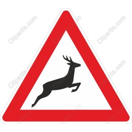Leaping Deer Caution Sign