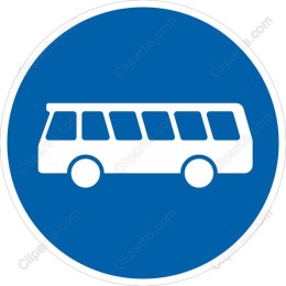 Blue Circle Bus Icon