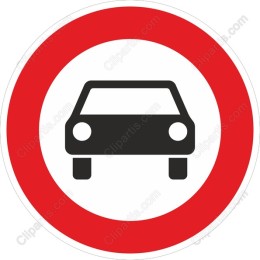 No Entry Sign with Car Icon