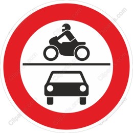 No Cars Allowed Motorcycle Sign