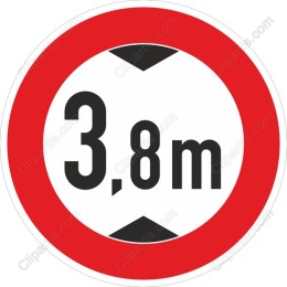 3.8m Maximum Height Restriction Traffic Sign