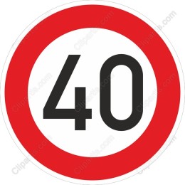 40 Speed Limit Sign
