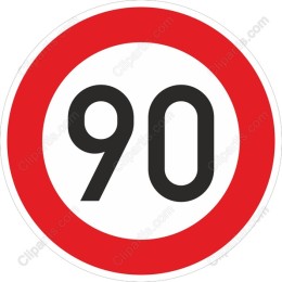 Speed Limit 90 Road Sign