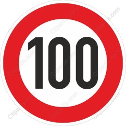 100 km/h Speed Limit Sign