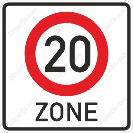 20 Zone Traffic Sign