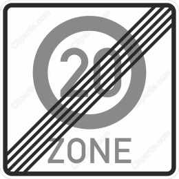 20 Zone Speed Limit Sign