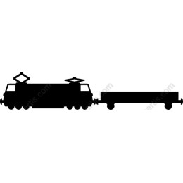 Electric Locomotive with Flatbed Car