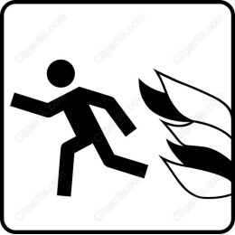 Dynamic Running Figure with Flames
